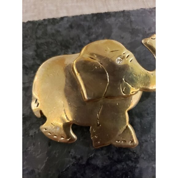 Lot of Six Assorted Vintage Elephant Brooch Pins Gem Accents & Gold/Silver Tones - Picture 7 of 16
